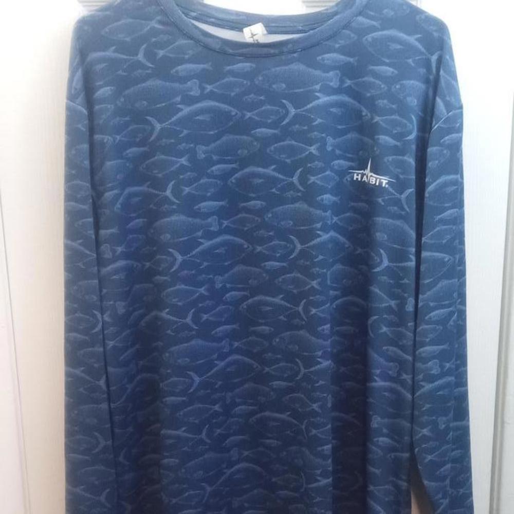 Habitat Marina Inlet Under Water Rush Hour Performance Tee Men's Large